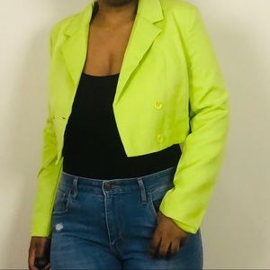 Neon cropped blazer